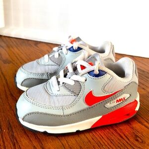 Nike Air Max 90 LTR Toddler's Shoes White/Cool Grey/infrared in Excellent Shape!